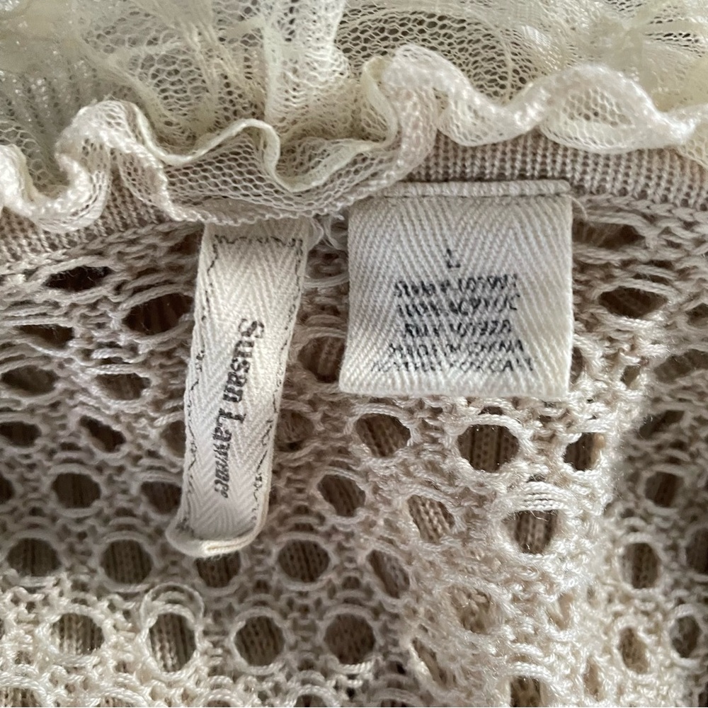Susan Lawrence Cream Ruffled Sweater - Picture 6 of 7